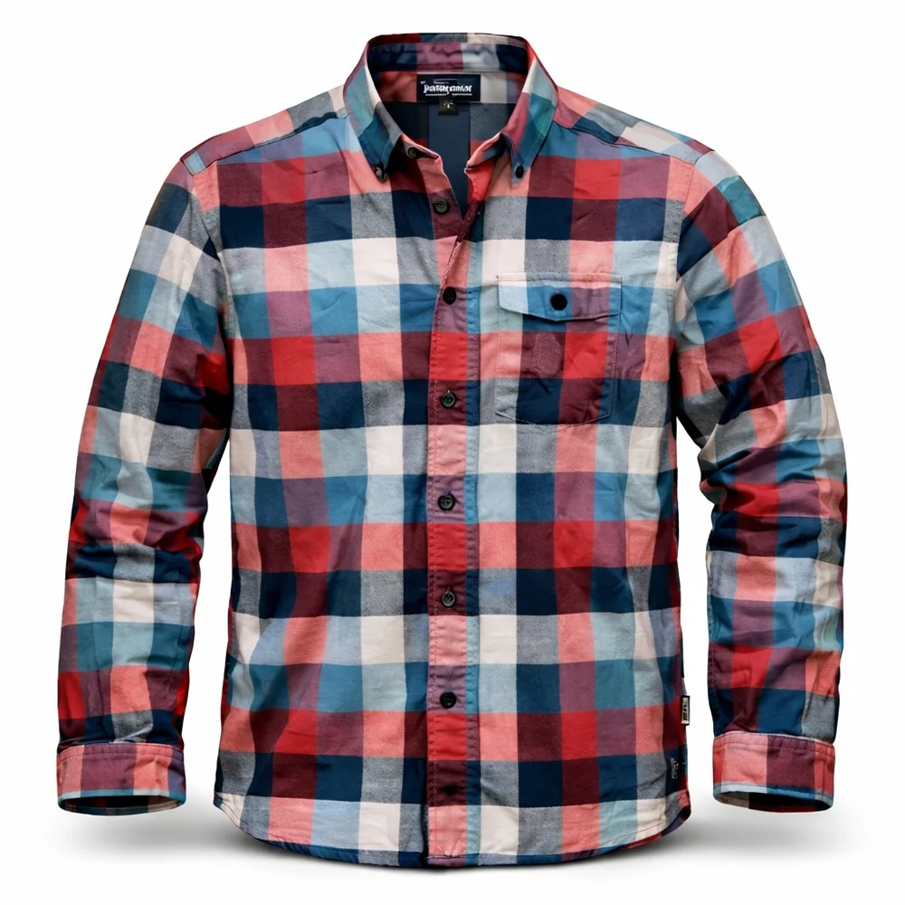 Patagonia Organic Cotton Plaid Button-Up Men's Shirt Red Blue‎ White
